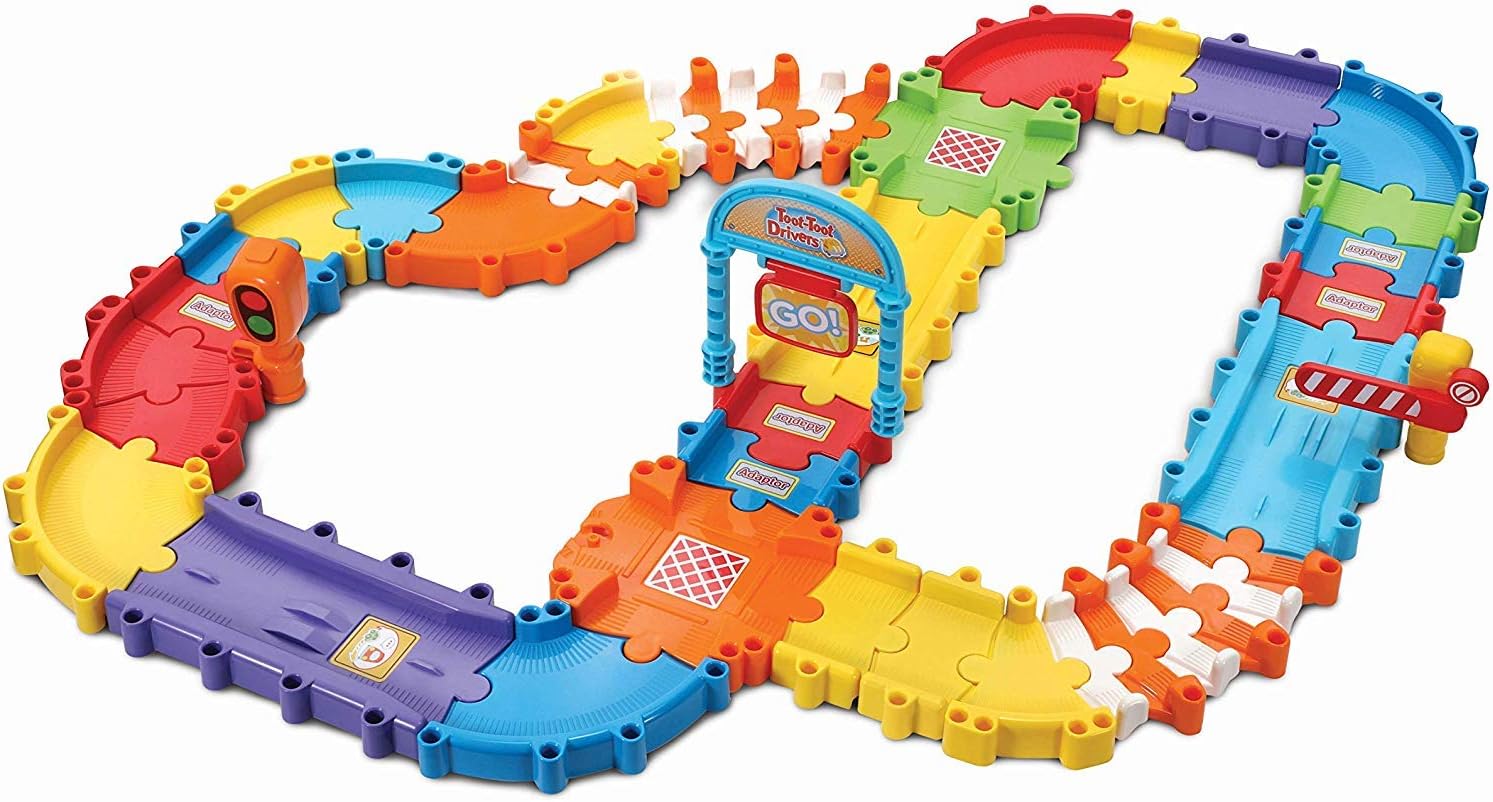 VTech Toot Toot Drivers Track Set - first toddler car track set for boys and girls with lights and sounds, ages 1-5